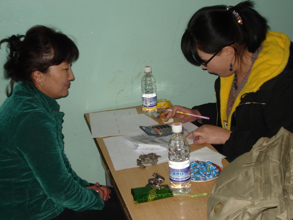 Begin van het survey onder dorpsbewoners in Mongolië