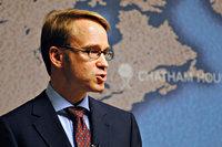 Portret van Jens Wiedmann, Dr. Jens Weidmann, president van de Deutsche Bundesbank