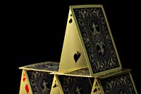 Afbeelding van een kaartenhuis