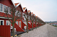 Afbeelding van rij rode huizen