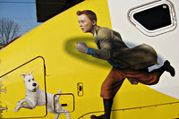 Tekening van Kuifje op de Thalys trein